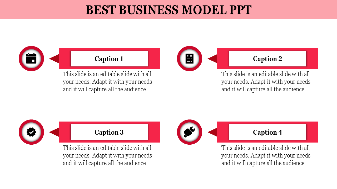 Innovative Business Model PowerPoint template and Google slides- Four Node